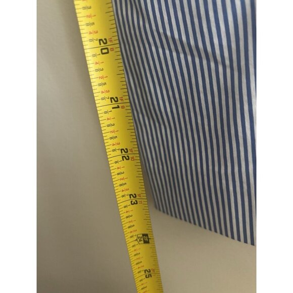 Talbots Nautical Tie Waist Straight Leg Crop Pants Blue White Stripe 8 Preppy - Picture 10 of 13